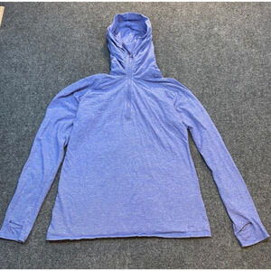 Kavu Quarter Zip Blue Hoodie Womens Medium Hiking Rafting Yoga Cotton Stretch
